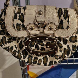 Guess animal print purse